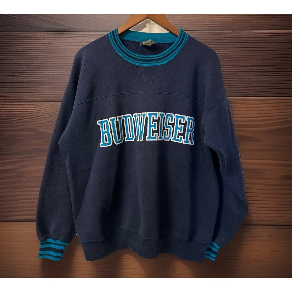Vintage Lee Budweiser Crewneck Sweatshirt Budweiser Men's XL Blue USA 90's